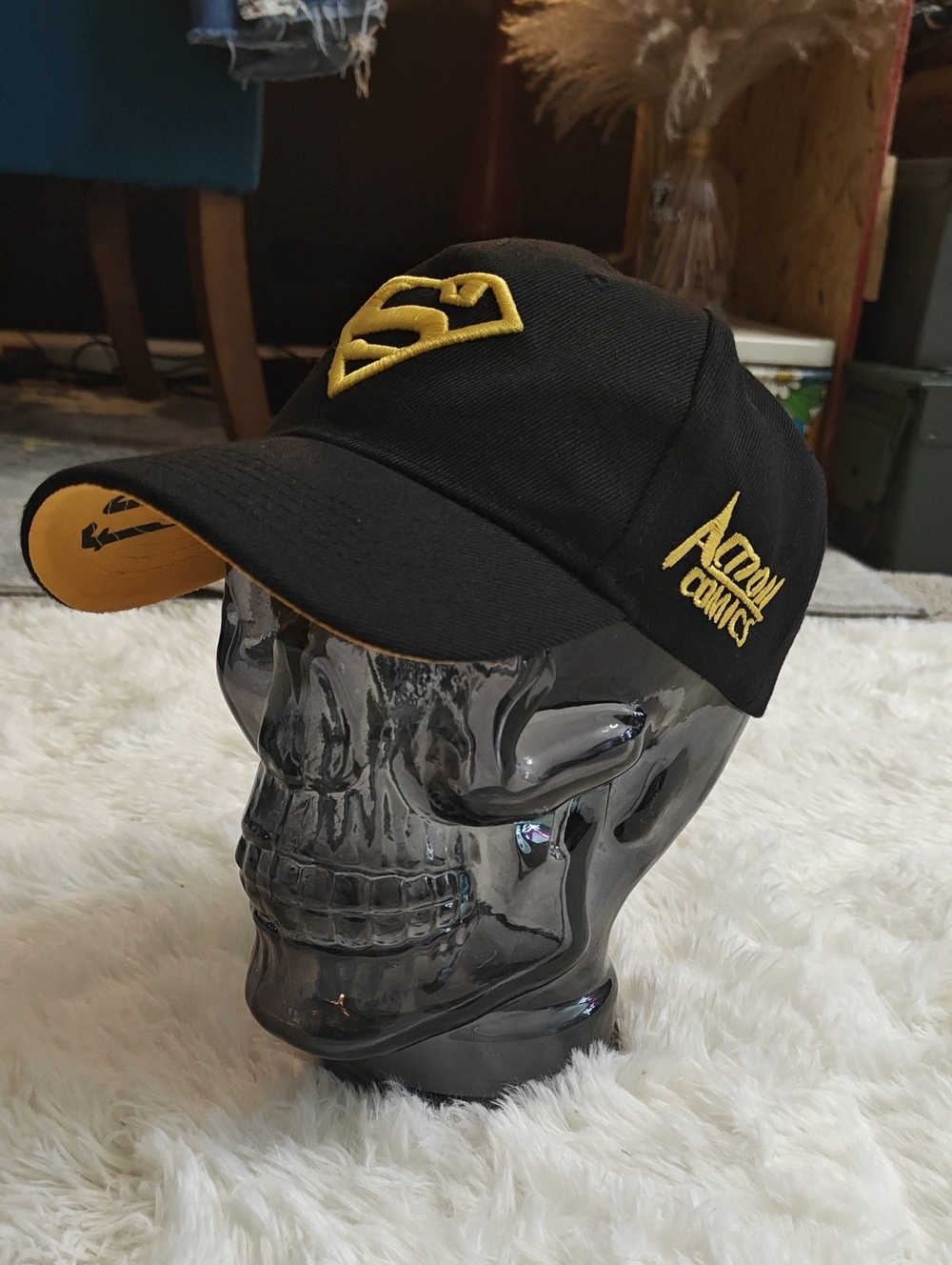 Black & Yellow Superman Logo Cap